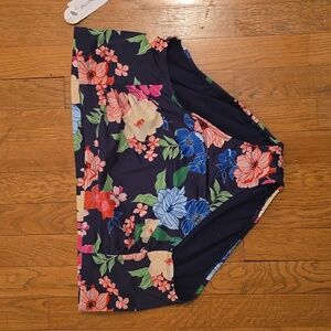 LIZ CLAIBORNE BRAND WOMANS PLUS SIZE BLUE FLORAL BATHING SUIT BOTTOM SIZE 22W